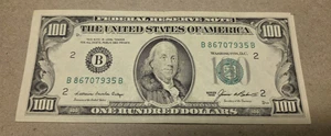Series 1985 US One Hundred Dollar Bill $100 Fed Res B New York - Picture 1 of 14