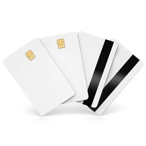 SLE4442 Chip Cards w/HiCo 2 Track Mag Stripe Blank White EMV Chip Cards - Picture 1 of 5