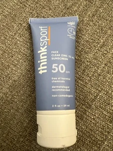 Clear Zinc Mineral Sunscreen Lotion SPF 50 2 Oz By ThinkSport Exp 3/2025 - Imagen 1 de 5