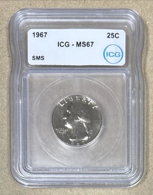 1967 25C Washington Quarter ICG MS67 - Image 1 of 2