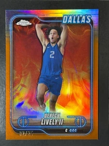 #114 Dereck Lively II Dallas Mavericks 2024-25 Topps cromo naranja refractor/25 - Imagen 1 de 2