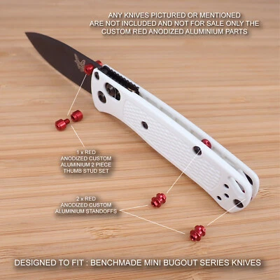 Benchmade 533BK-2 Mini BUGOUT Custom Standoff + Thumb Stud Set - Anodized RED - Изображение 1 из 4