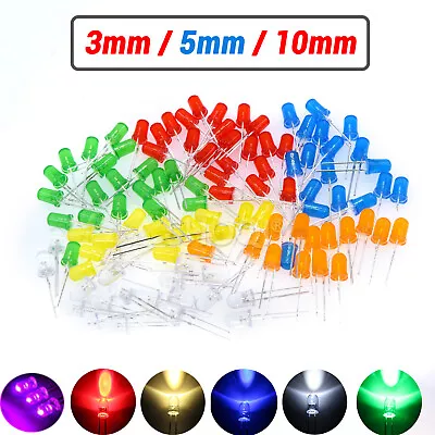 LED 3mm/5mm/10mm Leuchtdiode Dioden kalt weiß ultrahell Rot/Blau/Grün/Gelb - Bild 1 von 4