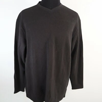 Suéter Roundtree & Yorke Para Hombre Grande Pullover Tejido Cuello en V Negro Manga Larga Nuevo con Etiquetas Foto 1 de 4