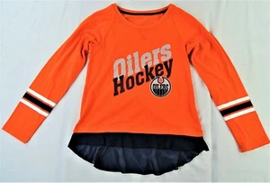 Edmonton Oilers NHL Girls Long Sleeve Ruffled Lace Bottom Shirt with Leggings - Picture 1 of 8