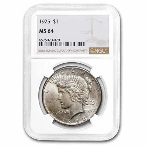 1925 Peace Dollar MS-64 NGC - SKU #4776 Cover