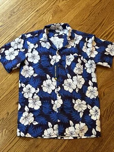 TROPICAL STORM Blue/Navy Short Sleeve Button Hawaiian Shirt Men - Size S- NWT - Imagen 1 de 7