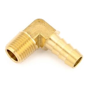 Brass 90° 1/4” Male NPT to 3/8” Barb Hose ID Fitting Angled 90 Degree Elbow Air