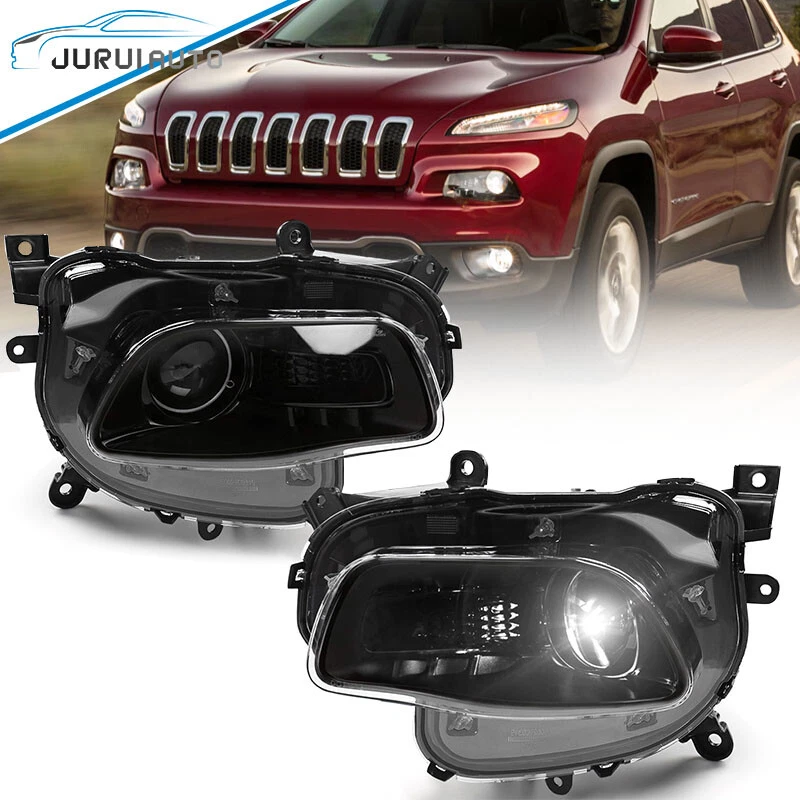 HID/Xenon Projector Headlights Assembly For Jeep Cherokee 2014-2018 W/ Ballast Foto 1 de 4