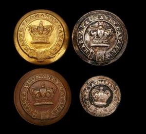 Four 'Harts Yeomanry Cavalry' Uniform Buttons - Picture 1 of 2