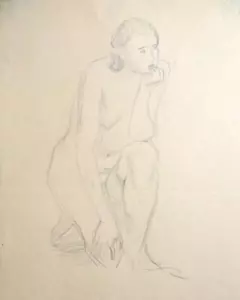 1936 Artista soviético ruso Anatoly Gusyatinsky 9 dibujos originales a lápiz desnudos - Imagen 1 de 14