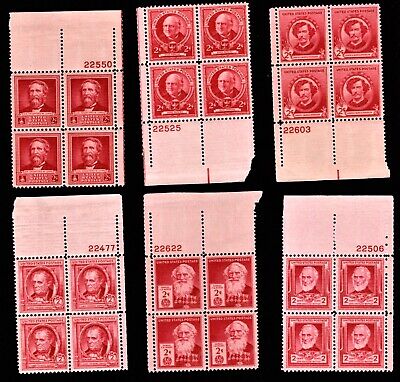 1940 Choice Of 2c Famous Americans Plate Blocks! MNH US Stamps • 1.64€