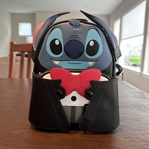 Loungefly Disney Lilo & Stitch Vampire Stitch Bow Tie Mini Backpack, Opens!, NWT