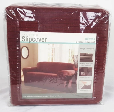 Maytex Reeves Funda 2 Piezas Loveseat - Rojo - Se Adapta a Loveseats 58 pulgadas W a 73 pulgadas W Foto 1 de 4