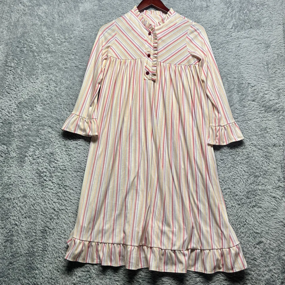 Camisón American Girl Niñas Mediano Rosa Rayas Volantes Tapeta Corpiño Retirado Foto 1 de 4