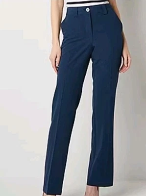 Pantalón moderno Worthington para mujer tiro alto pierna recta azul gasolina talla 14   Foto 1 de 4