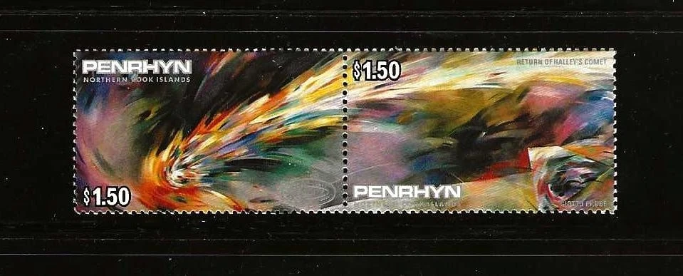 Penrhyn #335a Como Nuevo/Nuevo Par Cpl Set Halley's Comet M5392 Foto 1 de 1