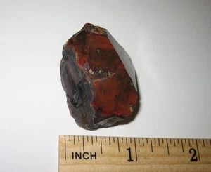 1.3" RARE SMALL NATURAL HEMATITE TIPPED AMETHYST CRYSTAL POINT PIECE INDIA 25.3g - Imagen 1 de 3