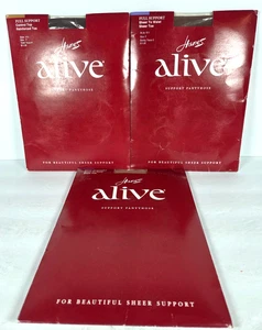 Mix Lot 3 Hanes Alive Support Pantyhose Sz F Town Taupe Control Top #810 &811 - Picture 1 of 6