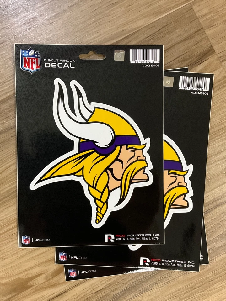 NFL Minnesota Vikings 5" x 7" vinilo troquelado calcomanía - ventana de coche/portátil/vaso Foto 1 de 1