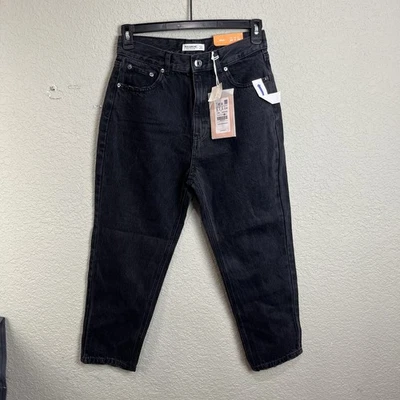 Pull & Bear Mujer Talla 8 Mamá Jeans Alto Negro Lavado Denim Nuevo Con Etiquetas Foto 1 de 4