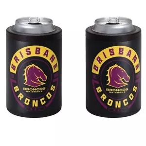 127222 BRISBANE BRONCOS NRL INSULATED STAINLESS STEEL CAN COOLER STUBBY HOLDER - Bild 1 von 1