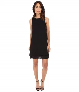 Heather 147245 Women's Georgette Layered Dress Color Black Sz L - Picture 1 of 3