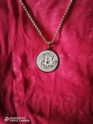BITCOIN Gold kette  BTC Crypto Coin  Chain  - Bild 1 von 2