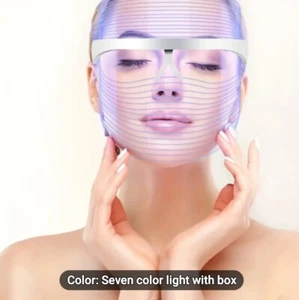 7 Colors LED Light Photon Therapy Face Mask for Facial Skin Care Wrinkles - Picture 1 of 11