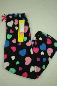 NEW Girls Pajamas PJ Pants Medium 7 - 8 Lounge Wear Hearts Love Soft Plush - Picture 1 of 4