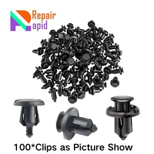 100x High Quality Plastic Rivets Retainer Clips Fit for Honda Acura Black - Picture 1 of 13