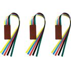 3pcs Ribbon Bookmarks Leatherette with 5 Colorful Ribbons Markers