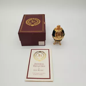 Joan Rivers Imperial Treasures Enamel Faberge Egg Clock with Stand and Box - Picture 1 of 9