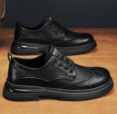 Mens Casaul Round Toe Lace Up Loafers Derby Shoes Casual Wing Tip Oxfords Pumps  - Image 1 of 4