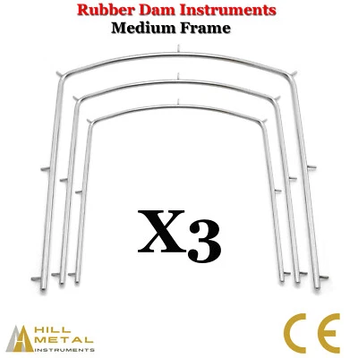 Marco de presa de goma dental X3 medio dentista laboratorio endodoncia acero inoxidable Foto 1 de 4