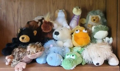  Ganz Stuffed Animals Collection (13) Toys Dog Cat Bear Frog Hippo Fish - Image 1 of 4