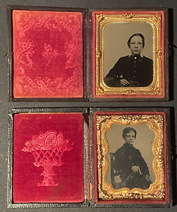 2x 1/9 plate: 1860s Civil War Boys Uniforms? : Ruby Ambrotype & Tintype Photos