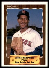 1990 PROCARDS NEW BRITAIN RED SOX JOSIAS MANZANILLO #1315