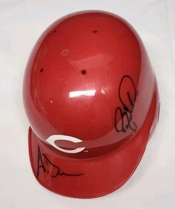 Mini casco de bateo firmado por Barry Larkin Adam Dunn Auto Riddell Cincinnati Reds - Imagen 1 de 4