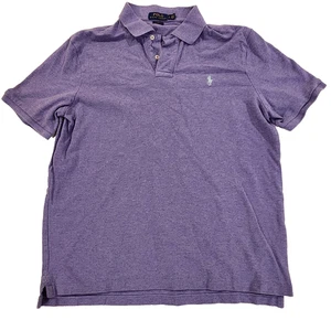 Polo Ralph Lauren Shirt Men’s Large Lavender Pull Over 100% Cotton Green Label - Picture 1 of 10