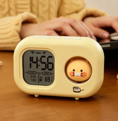 Kakao Friends Mini Mood Light Electronic Clock Choonsik Pink or Yellow - Image 1 of 2