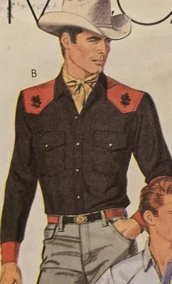 Camisa para hombre McCall's vintage patrón original 2053, aprox. 1985. Talla 46; Corte. Foto 1 de 4