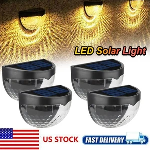 4pc Solar Deck Lights Outdoor Waterproof LED Steps Lamps For Stairs Fence Garden - Picture 1 of 12