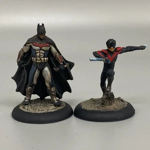 ARKHAM CITY BATMAN & NIGHTWING BATMAN MINIATURE GAME KNIGHT MODELS DC PAINTED - Picture 1 of 3