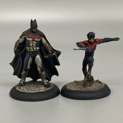 ARKHAM CITY BATMAN & NIGHTWING BATMAN MINIATURE GAME KNIGHT MODELS DC PAINTED - Image 1 of 3