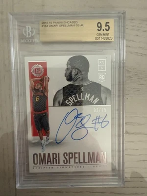 2018-19 Panini Encased - RC SS Omari Spellman #154 Gold BECKETT 9.5 2/75 - Image 1 of 2
