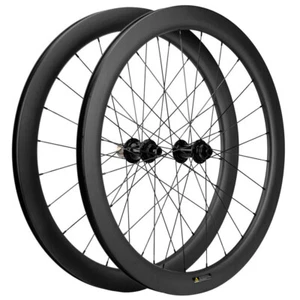 700C 50mm Disc Brake Carbon Wheelset Road Bike Disc Brake Wheels Thru Axle12/142 - Picture 1 of 10