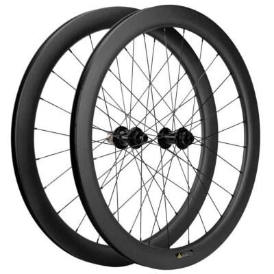 Juego de ruedas de carbono 700C 50 mm freno de disco bicicleta de carretera ruedas de freno de disco eje pasante 12/142 Foto 1 de 4