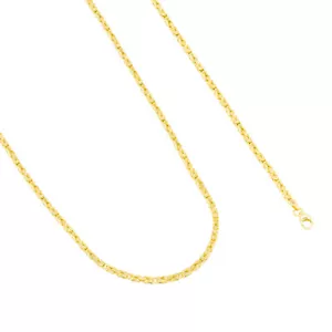 10K Yellow Gold Womens 2.5mm Byzantine Chain Square Link Pendant Necklace 16" - Picture 1 of 8