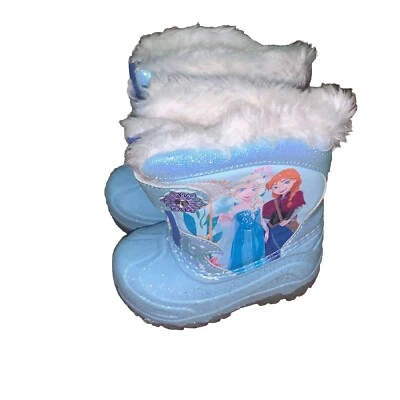 Niñas Pequeñas Frozen Disney Botas de Invierno BOTAS ILUMINADAS Elsa & Anna Talla 6 Foto 1 de 4